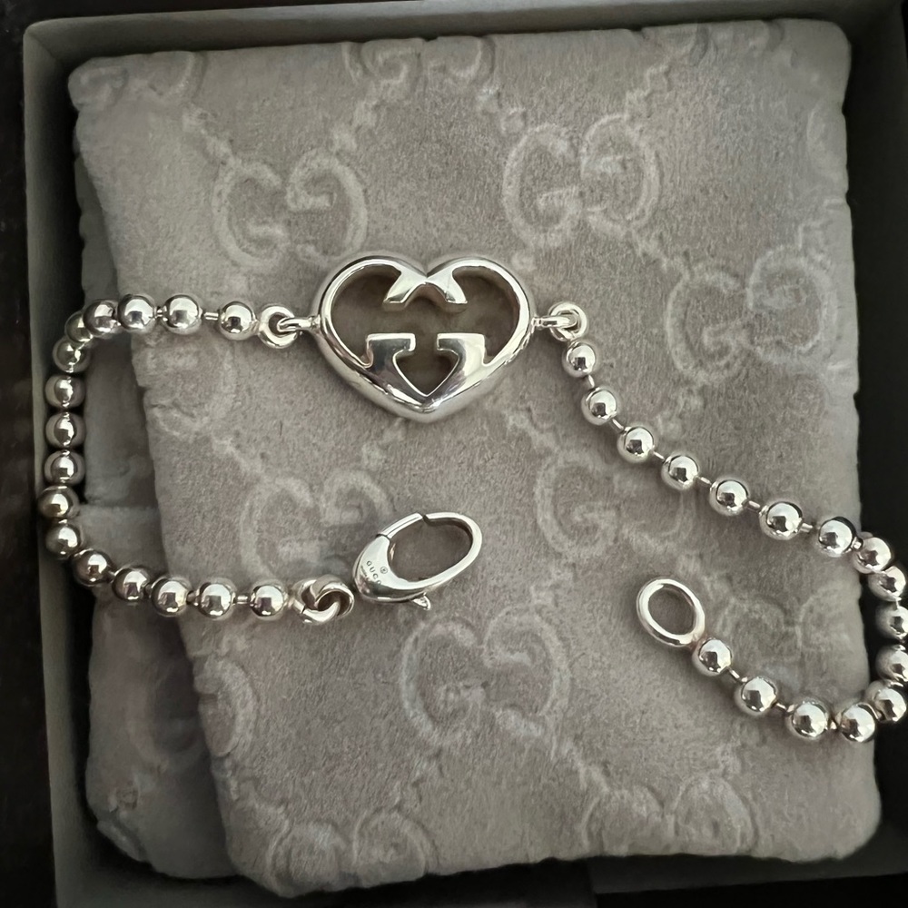 Authentic Gucci Silver Heart bracelet